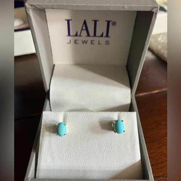 🌟New LALI 14K Gold & Turquoise Earrings - Picture 5 of 7